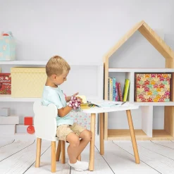 Zestaw Stolik dwa krzesełka Misie 50 x 60 cm białe