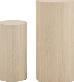 Zestaw 2 STOLIKI Dice wysokie 34x70 i 25x50 cm trawertyn
