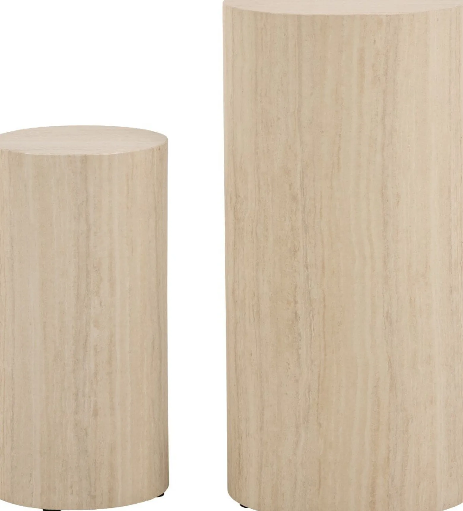 Zestaw 2 STOLIKI Dice wysokie 34x70 i 25x50 cm trawertyn