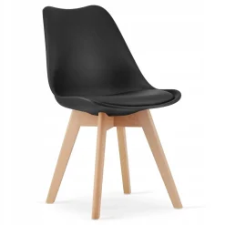 Zestaw stół prostokątny ADRIA 120x80 czarny + 4 krzesła MARK