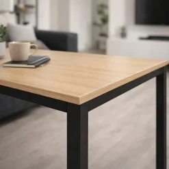 Zestaw Stół prostokątny 120 x 60cm Dąb Jasny + 4 Krzesła