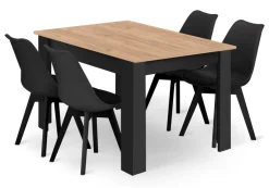 Zestaw stół prostokątny 120x80 craft + 4 krzesła MARK czarne