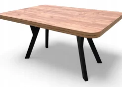 Zestaw Stół rozkładany Zaowal 90x90/190 cm + 4 Krzesła Dąb Craft + Velvet