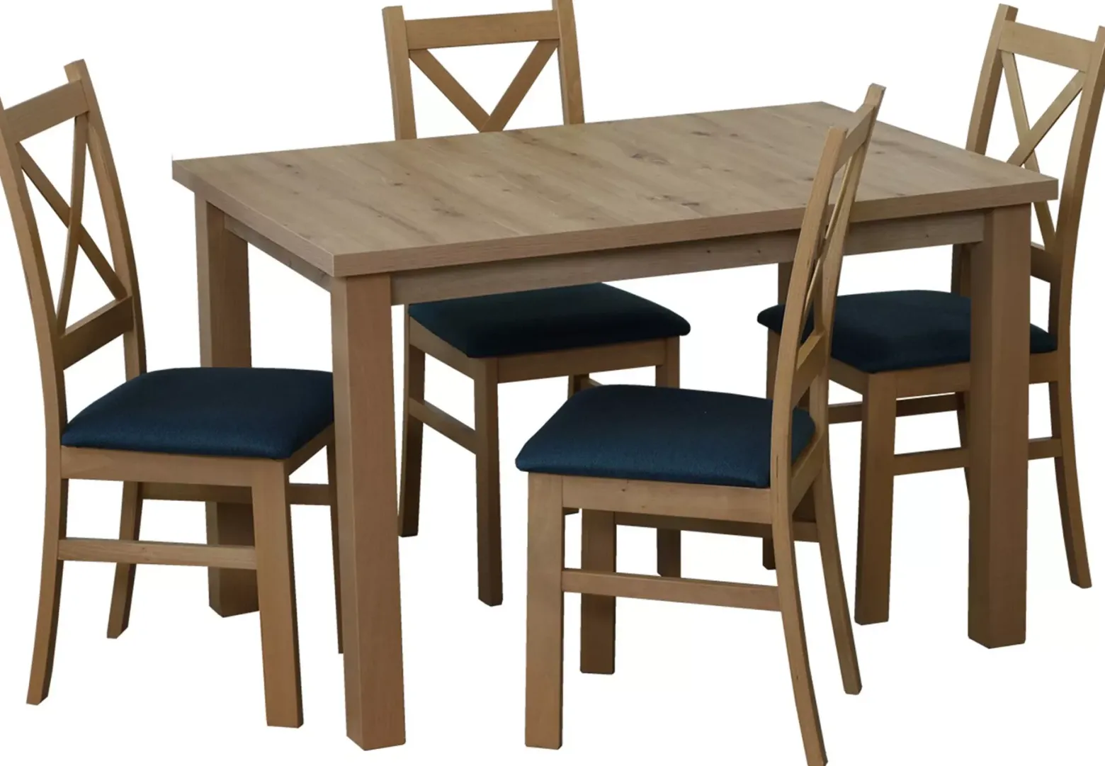 Zestaw stół 150/190x80 rozkładany z 4 M015-4 Dąb Artisan