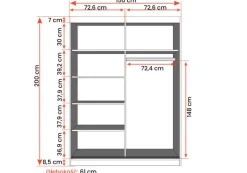 Zestaw szafa z komodą Vista 04 Frida 01 Biały/Biały