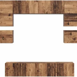 Zestaw Szafek RTV Szafka pod Telewizor Meblościanka Brąz 80 x 30 x 30 cm