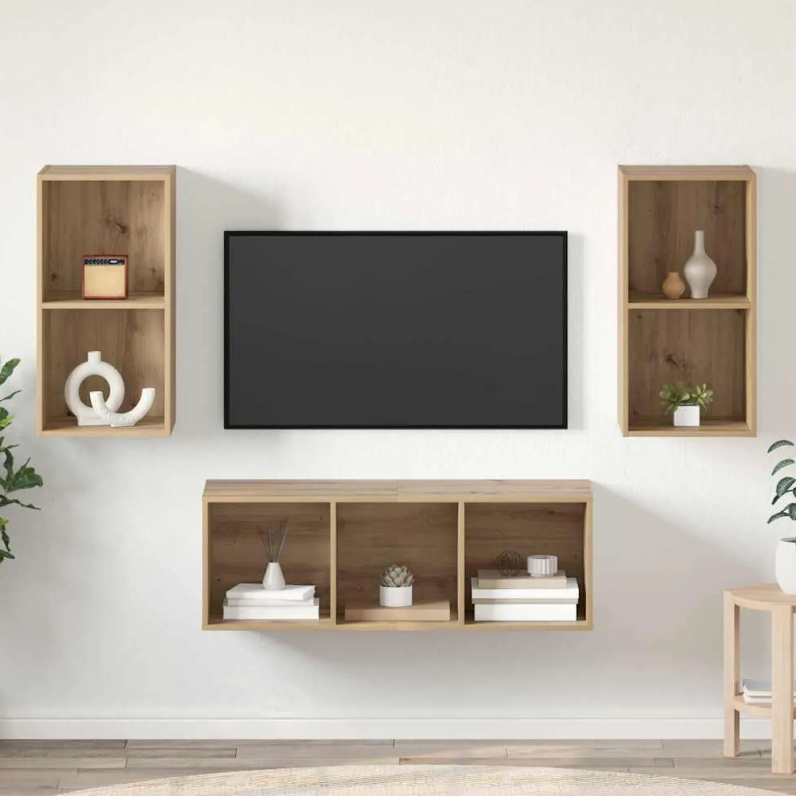 Zestaw szafek RTV 3 szt. dąb artisan 37 x 37 x 107 cm