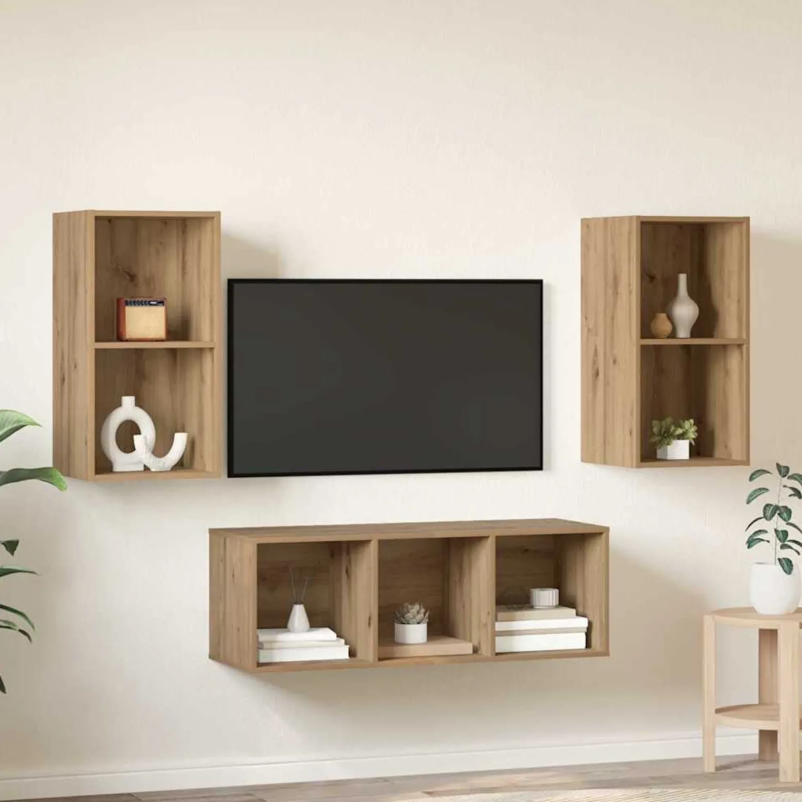 Zestaw szafek RTV 3 szt. dąb artisan 37 x 37 x 107 cm