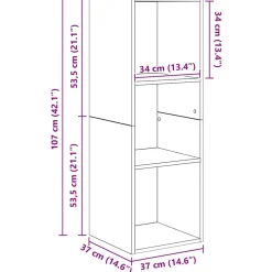 Zestaw szafek RTV 4 szt. dąb artisan 37 x 37 x 142.5 cm
