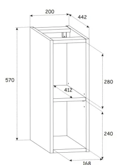Zestaw szafka 60 cm + regał 20 ADEL biały