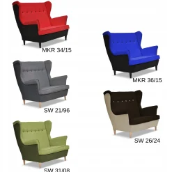 Zestaw wypoczynkowy ARI DUO sofa fotele pufy Family Meble zielono - miętowy