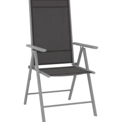 Zestaw wypoczynkowy do ogrodu Czarny Aluminium vidaXL