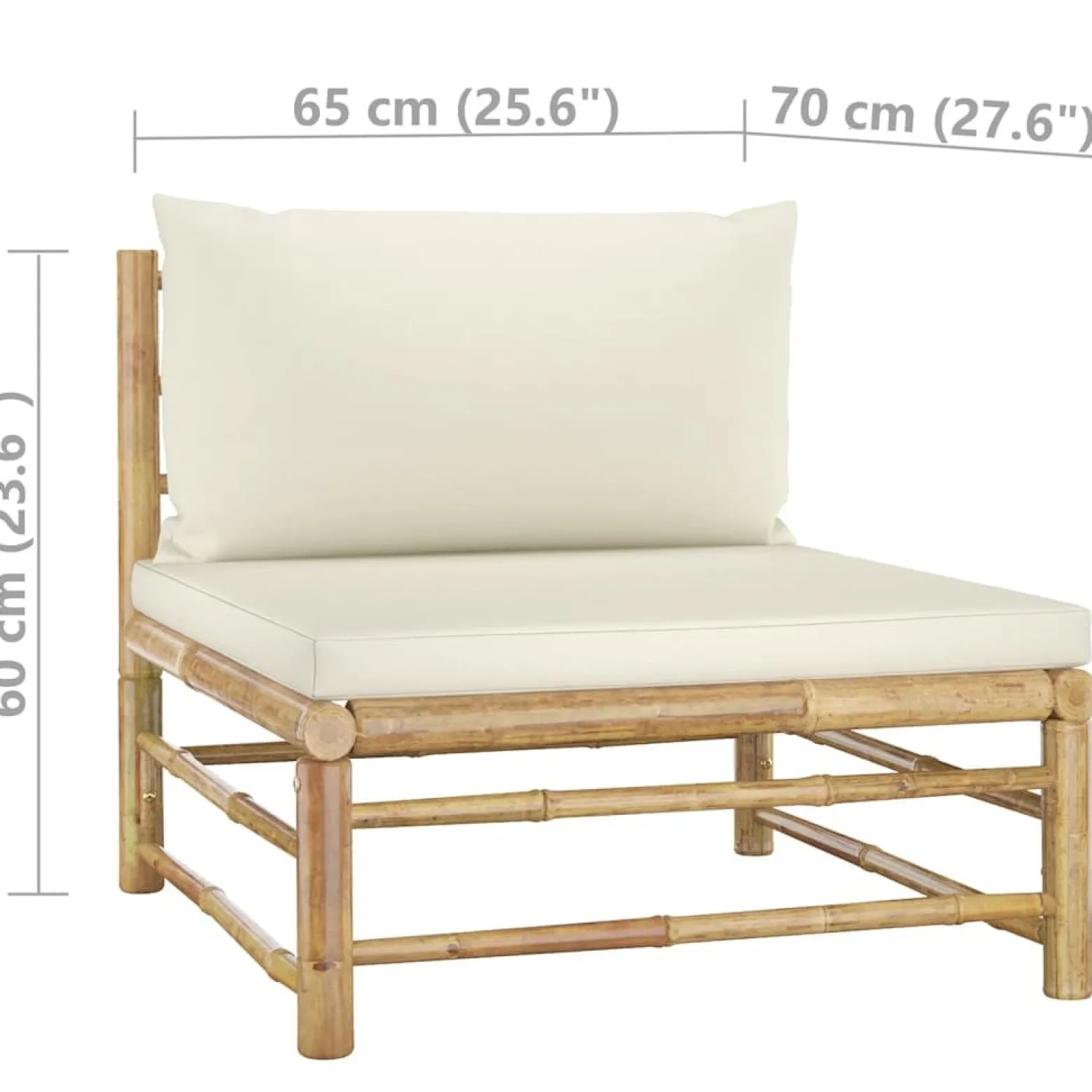 Zestaw wypoczynkowy do ogrodu Biały Bambus 3x narożna + 2x sofa