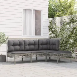 Zestaw wypoczynkowy do ogrodu Szary Technorattan narożna + 2x sofa