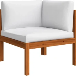 Zestaw wypoczynkowy do ogrodu Biały Drewno akacjowe hjørne + 2x sofa