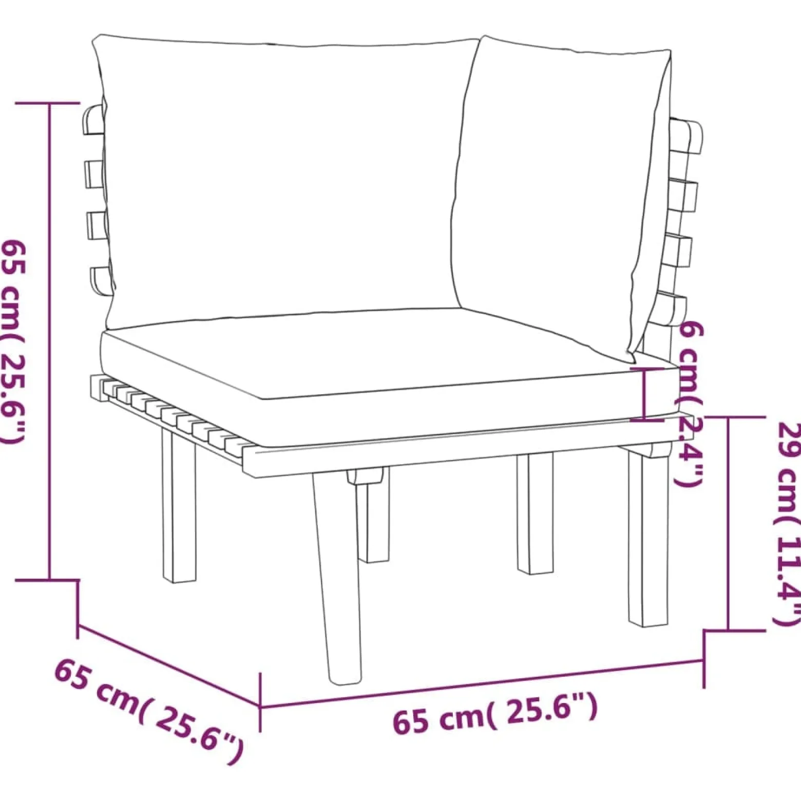 Zestaw wypoczynkowy do ogrodu Brąz Drewno akacjowe 3x hjørne + 5x sofa