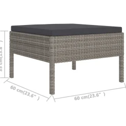 Zestaw wypoczynkowy do ogrodu Szary Technorattan 4x hjørne + 4x sofa