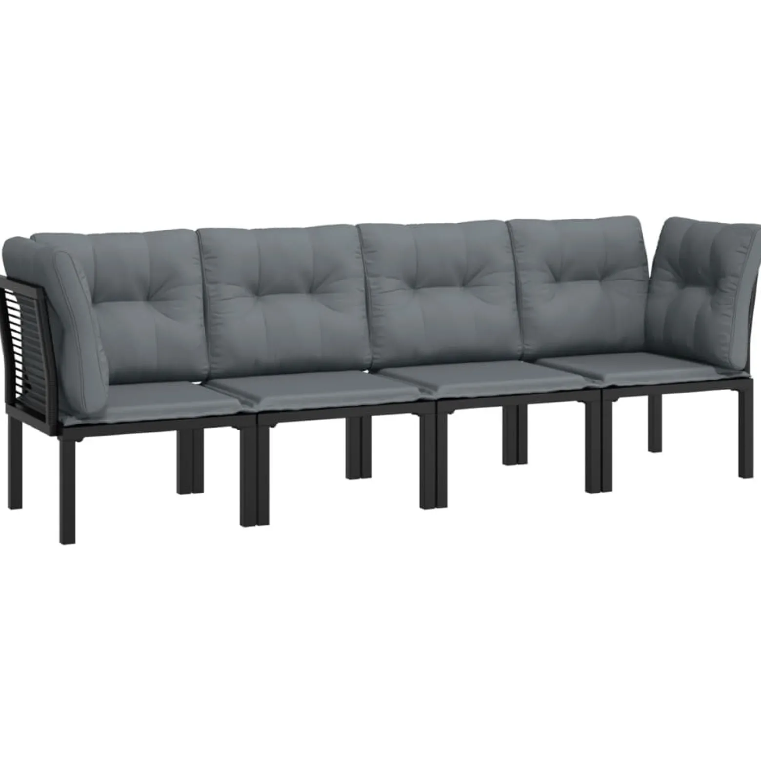 Zestaw wypoczynkowy do ogrodu Czarny Stal 2x hjørne + 2x sofa środkowa