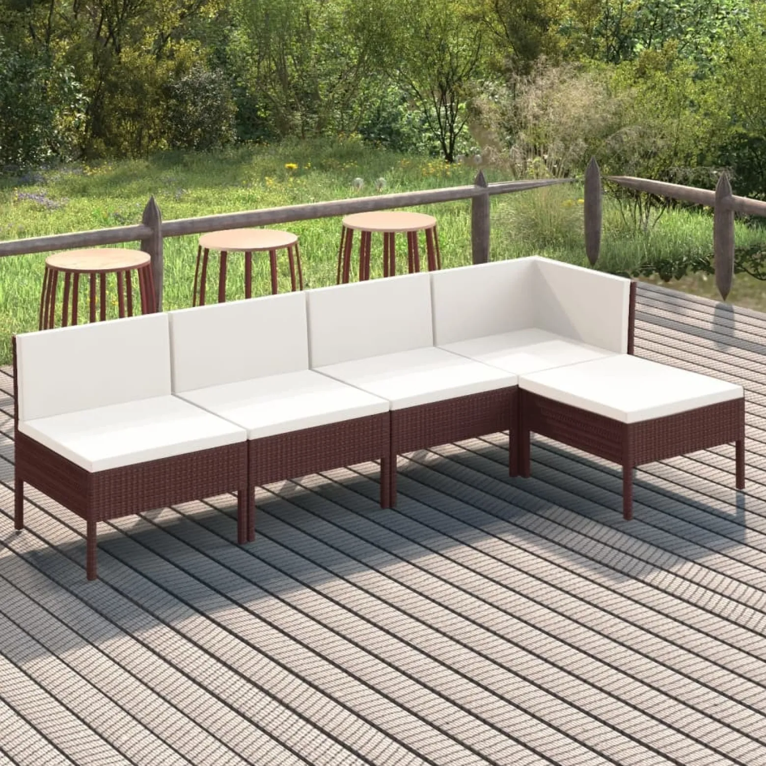 Zestaw wypoczynkowy do ogrodu Brąz Technorattan hjørne + 3x sofa