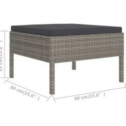 Zestaw wypoczynkowy do ogrodu Szary Technorattan 2x narożna + 5x sofa