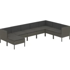 Zestaw wypoczynkowy do ogrodu Szary Technorattan 3x narożna + 4x sofa