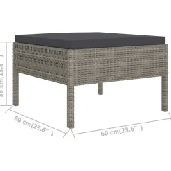Zestaw wypoczynkowy do ogrodu Szary Technorattan 3x narożna + 4x sofa