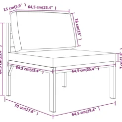 Zestaw wypoczynkowy do ogrodu Antracyt Aluminium 4x sofa środkowa + 2x