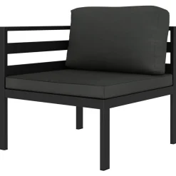 Zestaw wypoczynkowy do ogrodu Antracyt Aluminium 4x sofa środkowa + 2x
