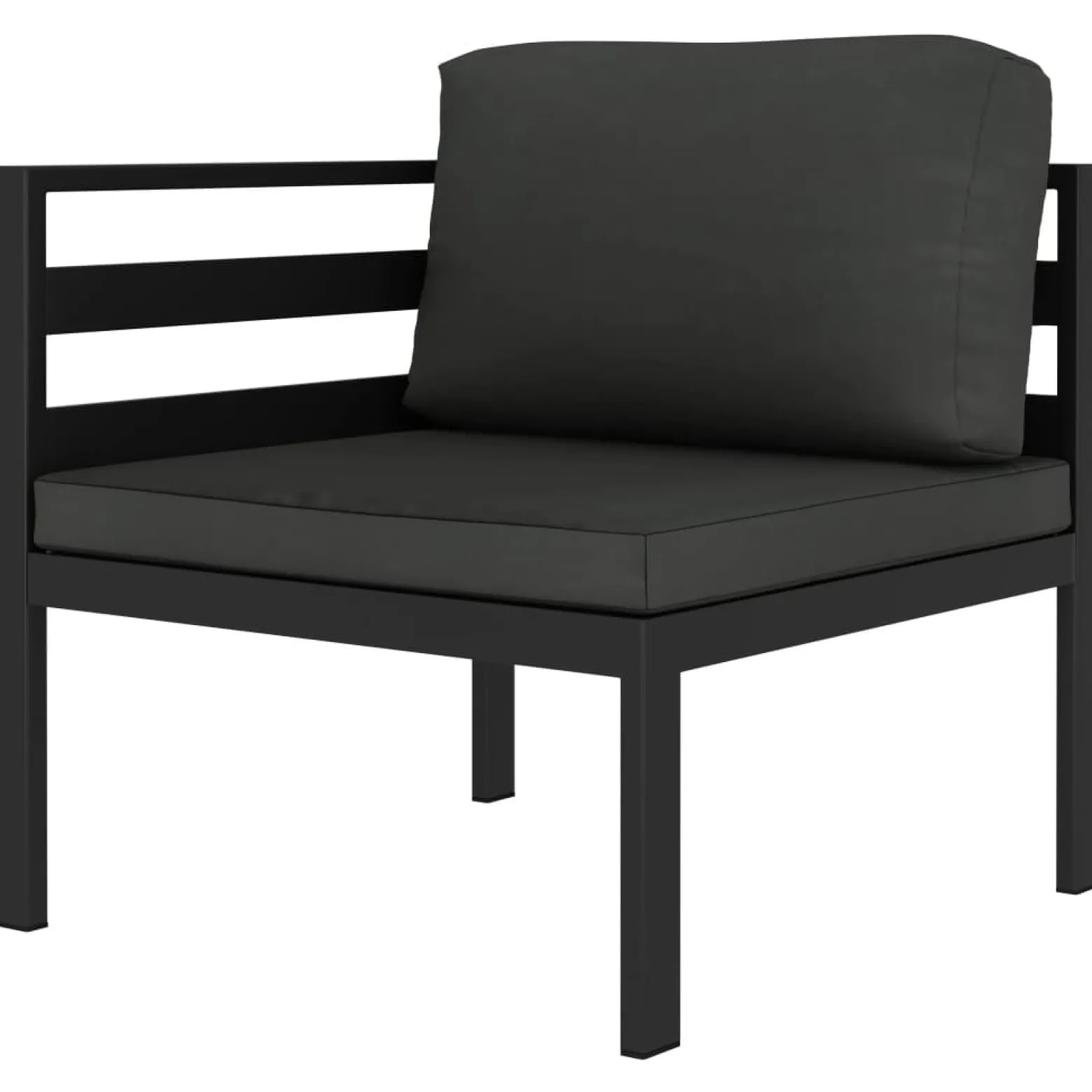 Zestaw wypoczynkowy do ogrodu Antracyt Aluminium 4x sofa środkowa + 2x