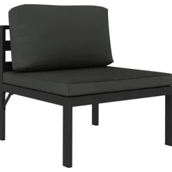 Zestaw wypoczynkowy do ogrodu Antracyt Aluminium 4x sofa środkowa + 2x