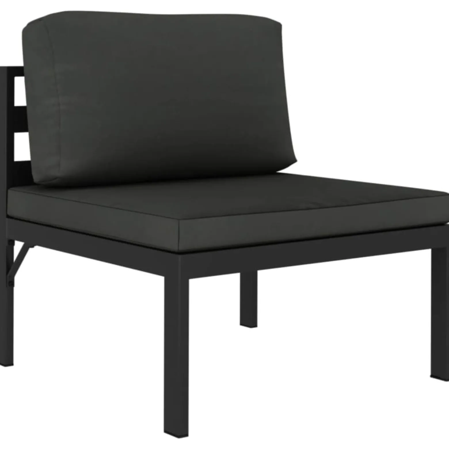 Zestaw wypoczynkowy do ogrodu Antracyt Aluminium 4x sofa środkowa + 2x