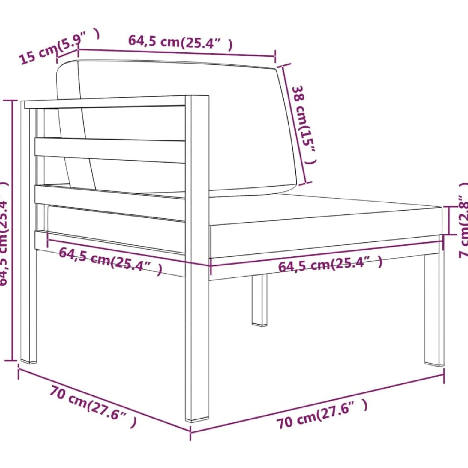 Zestaw wypoczynkowy do ogrodu Antracyt Aluminium 4x sofa środkowa + 2x