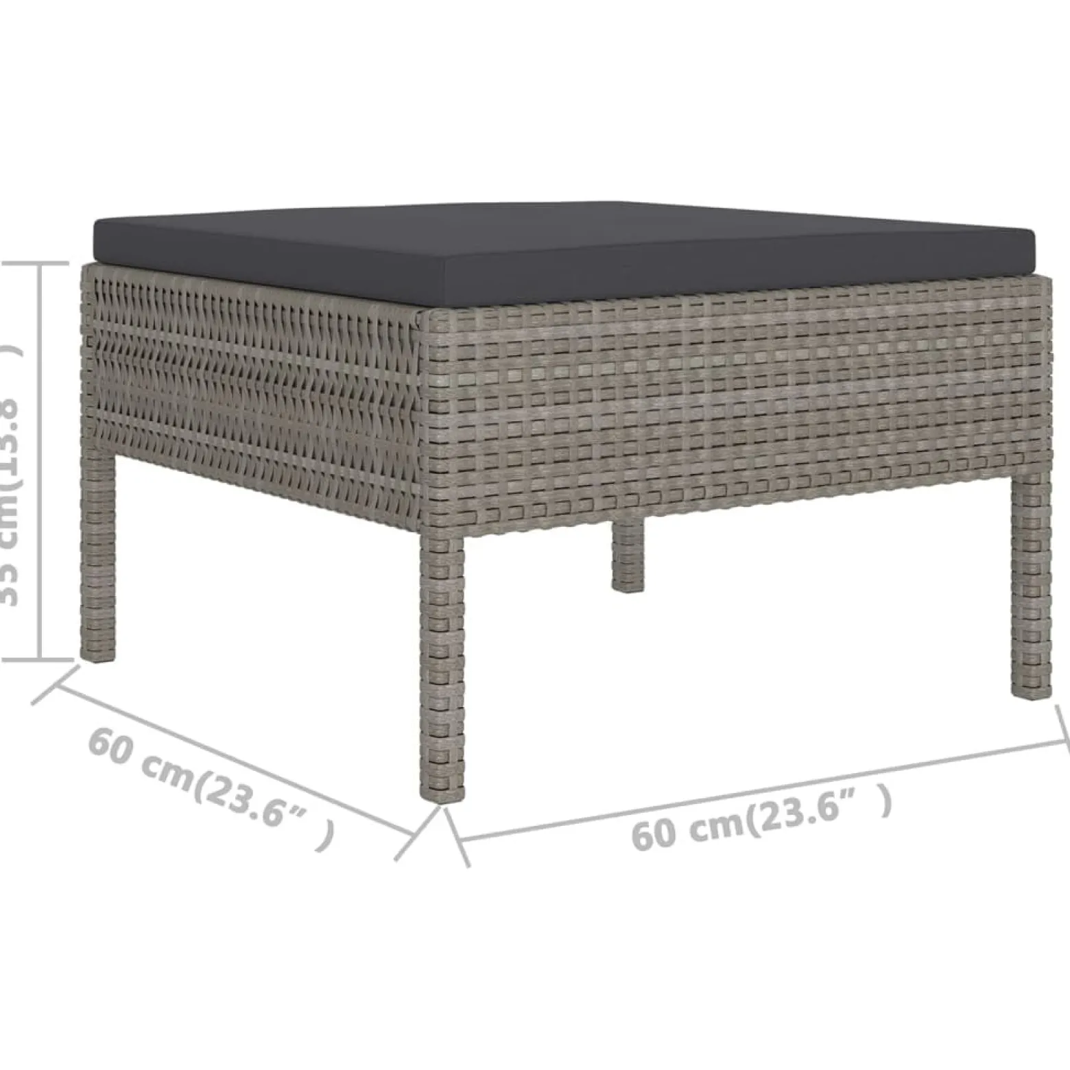 Zestaw wypoczynkowy do ogrodu Szary Technorattan 4x narożna + 6x sofa