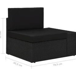 Zestaw wypoczynkowy do ogrodu Czarny Technorattan vidaXL