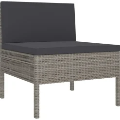 Zestaw wypoczynkowy do ogrodu Szary Technorattan 6x sofa środkowa + 3x