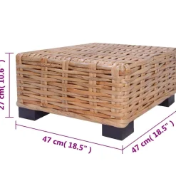Zestaw wypoczynkowy, 18 elementów, naturalny rattan