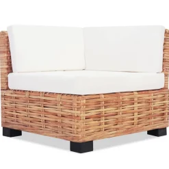 Zestaw wypoczynkowy, 18 elementów, naturalny rattan