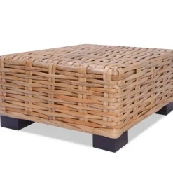 Zestaw wypoczynkowy, 18 elementów, naturalny rattan