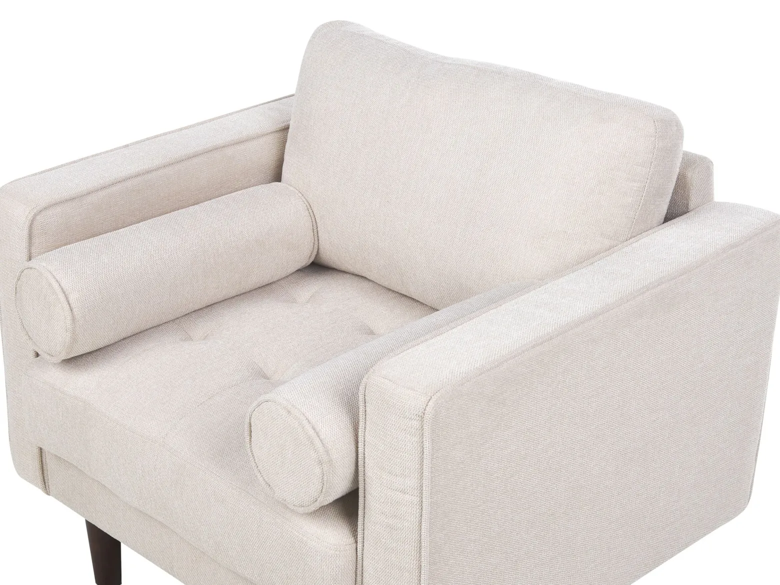 Zestaw wypoczynkowy 3-osobowy sofa fotel beżowy