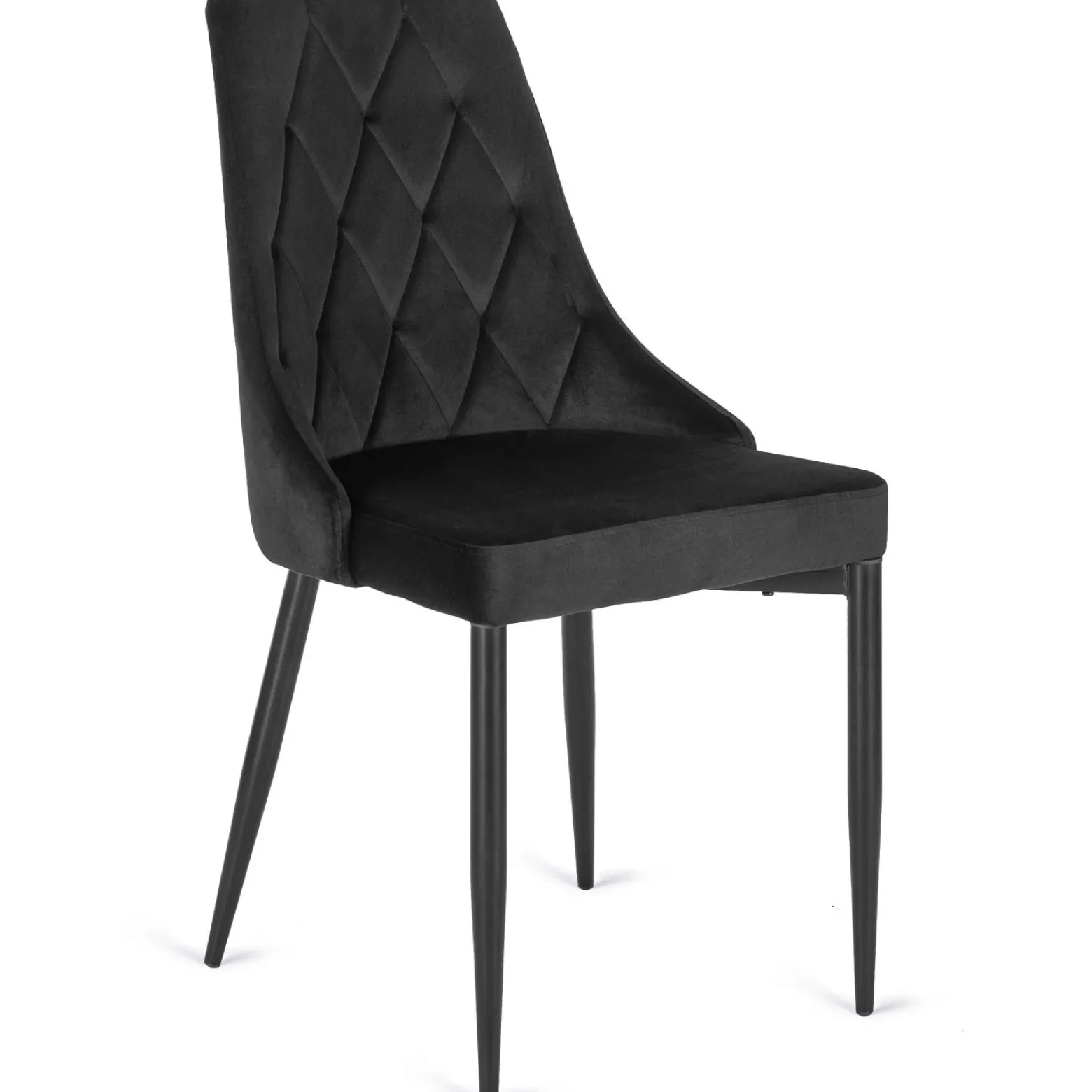 Zestaw 6x Krzesło Tapicerowane CORK Czarne Welurowe Nowoczesne Loft