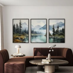 ZESTAW 3X Plakat Górskie Jezioro 30x40cm