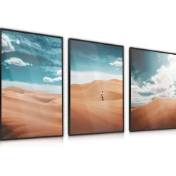ZESTAW 3x Plakat W Ramie Słoneczne Pustynie 30x40cm