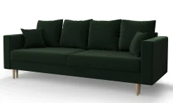 Zielona rozkładana sofa na nóżkach - Maren