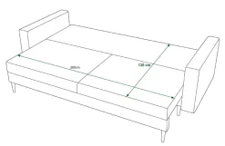 Zielona rozkładana sofa na nóżkach - Maren