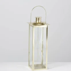 Złote lampiony FAROL, 2 metalowe latarenki