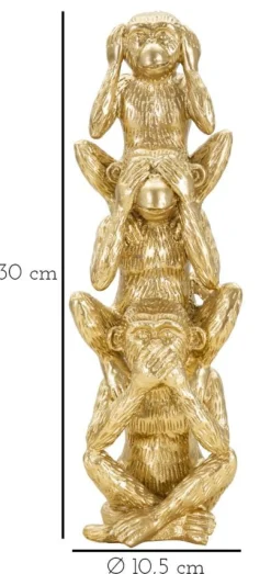 Złote małpki żywiczne Ø cm 10,5x30