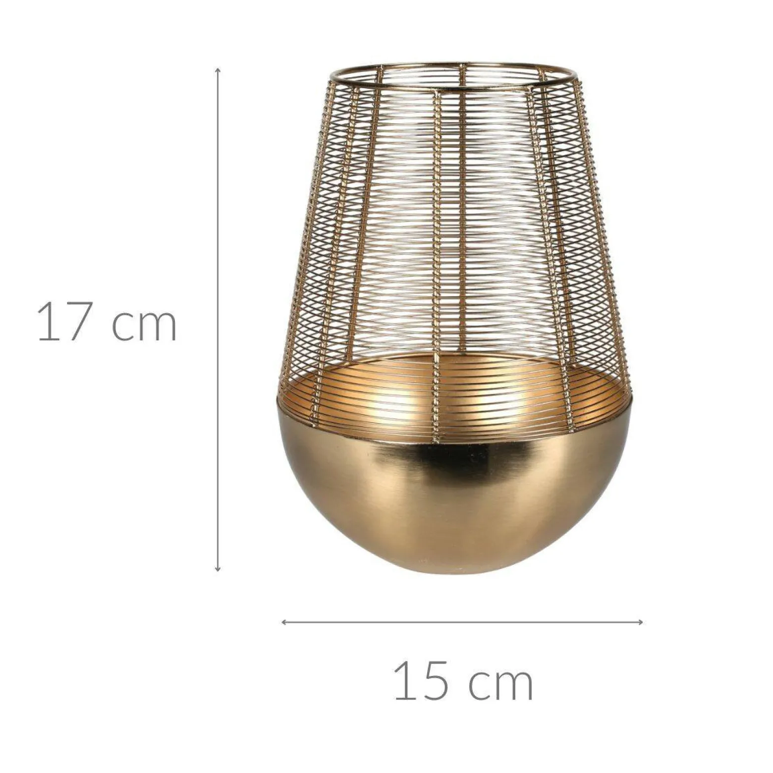 Złoty lampion na świeczkę, metalowy