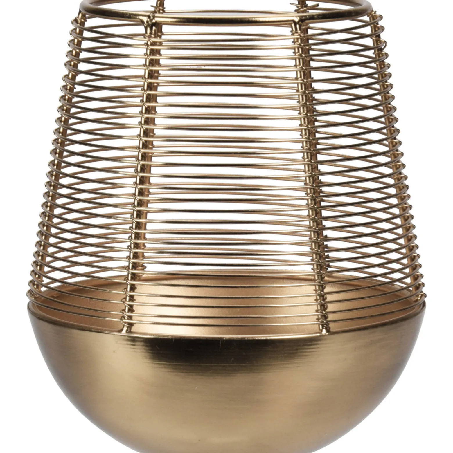 Złoty lampion na świeczkę, metalowy